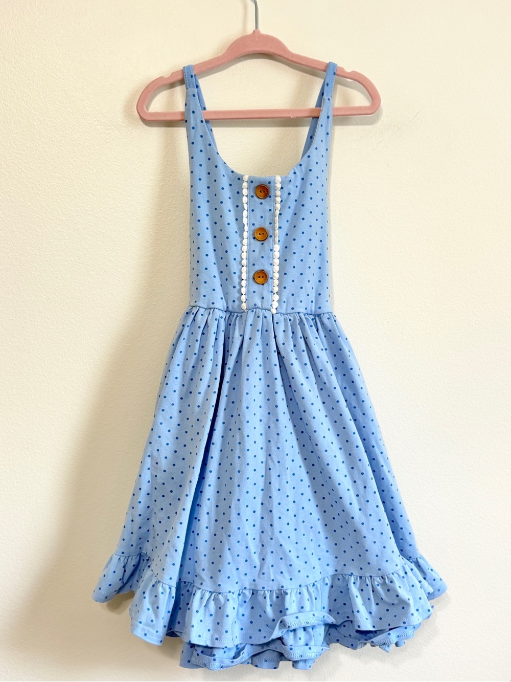 Swoon Baby Dress Size 7 Blue polka dog girl’s